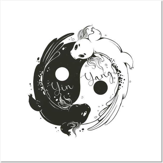 Yin Yang Axolotl Wall Art by ArtRoute02